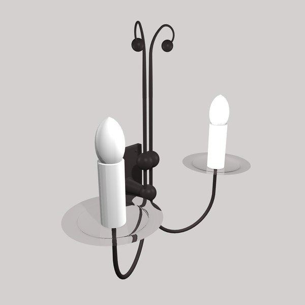 3ds max wrought iron wall lamp - WALL LAMP 9 by Carrara1